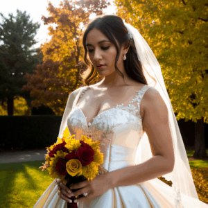 Perfect wedding dress for a fall!