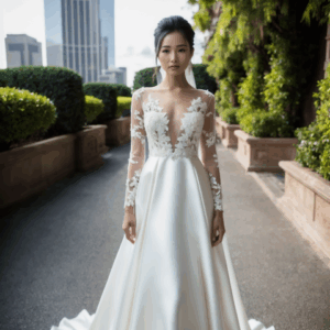 Edgy Leafy Lace Wedding Dresses