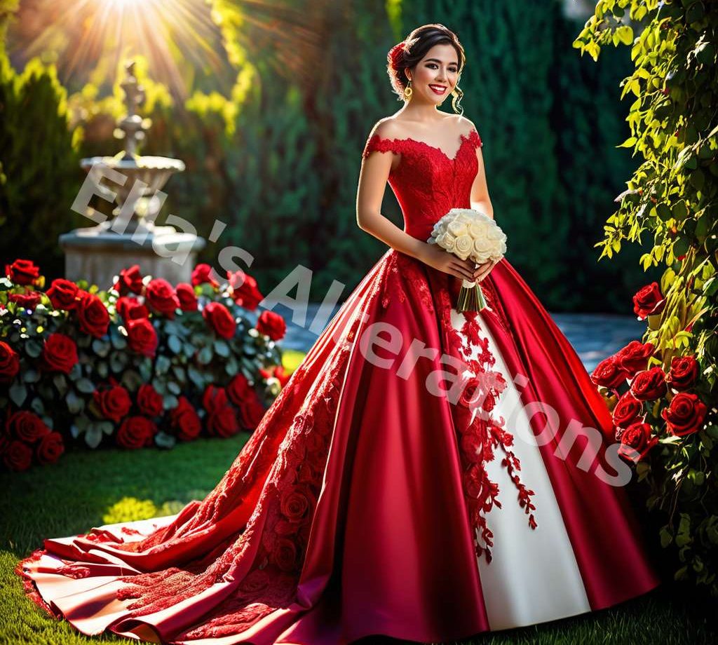 Bold Red Bridal Gown
