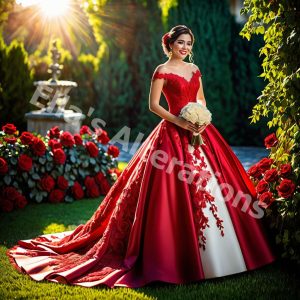 Bold Red Bridal Gown