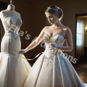 Elegant bridal gown adjustments