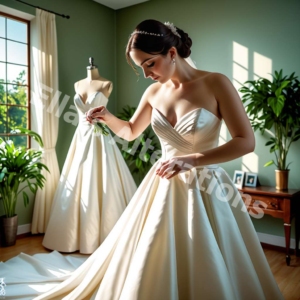 Elegant dress fitting session