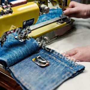 Jeans hemming, expertly done.