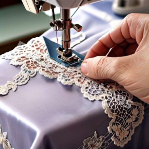 Delicate lace trim sewing