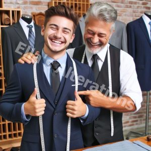 Expertly tailored suit showcase