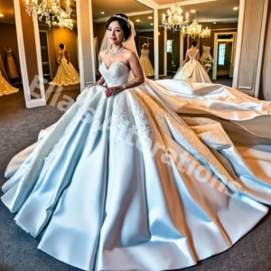 Radiant bride, stunning gown.