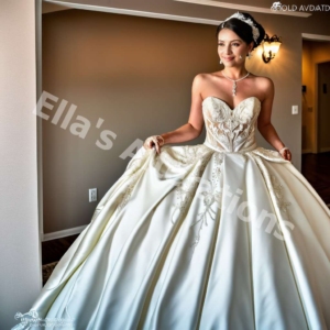 Lace dreams, wedding bliss.