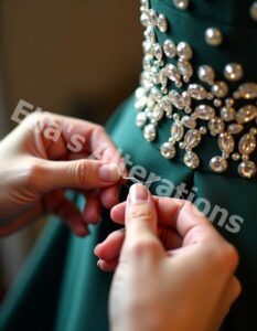 Precise beadwork during alterations