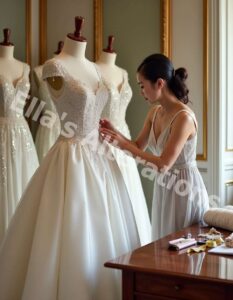 Custom eveningwear tailoring process
