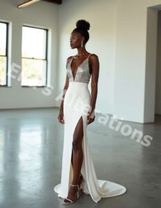 Shimmering sequin wedding dress