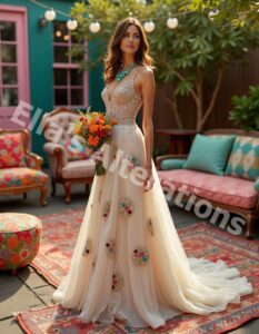 Glamorous beaded bridal gown