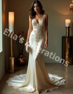 Vintage-inspired sequined gown