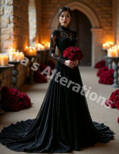 Gothic sequined wedding look