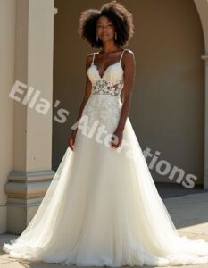 Flowing tulle train elegance