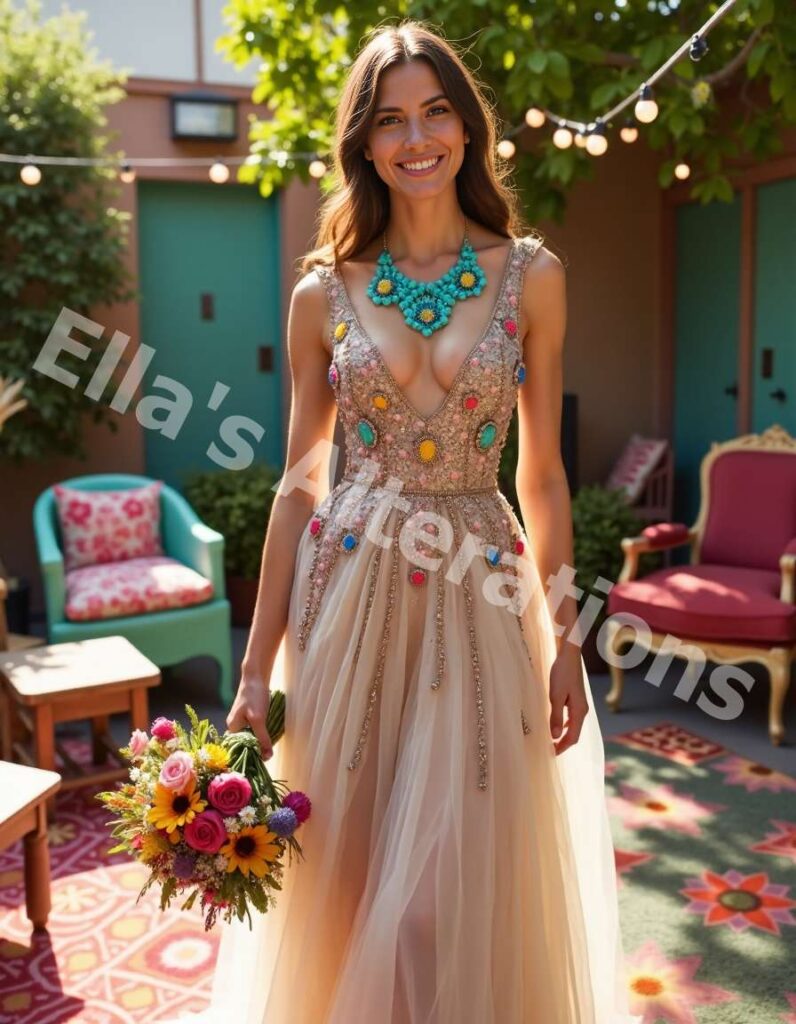 Rustic charm with sequins