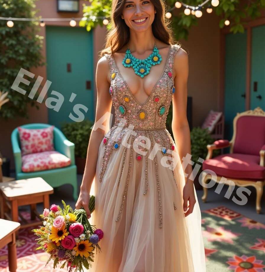 Rustic charm with sequins