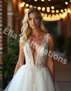 Elegant backless bridal dress