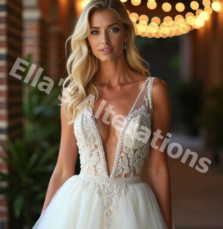 Elegant backless bridal dress