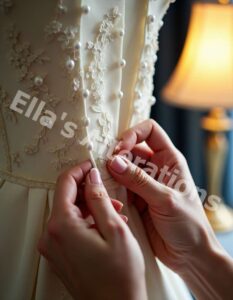 Antique wedding dress transformation