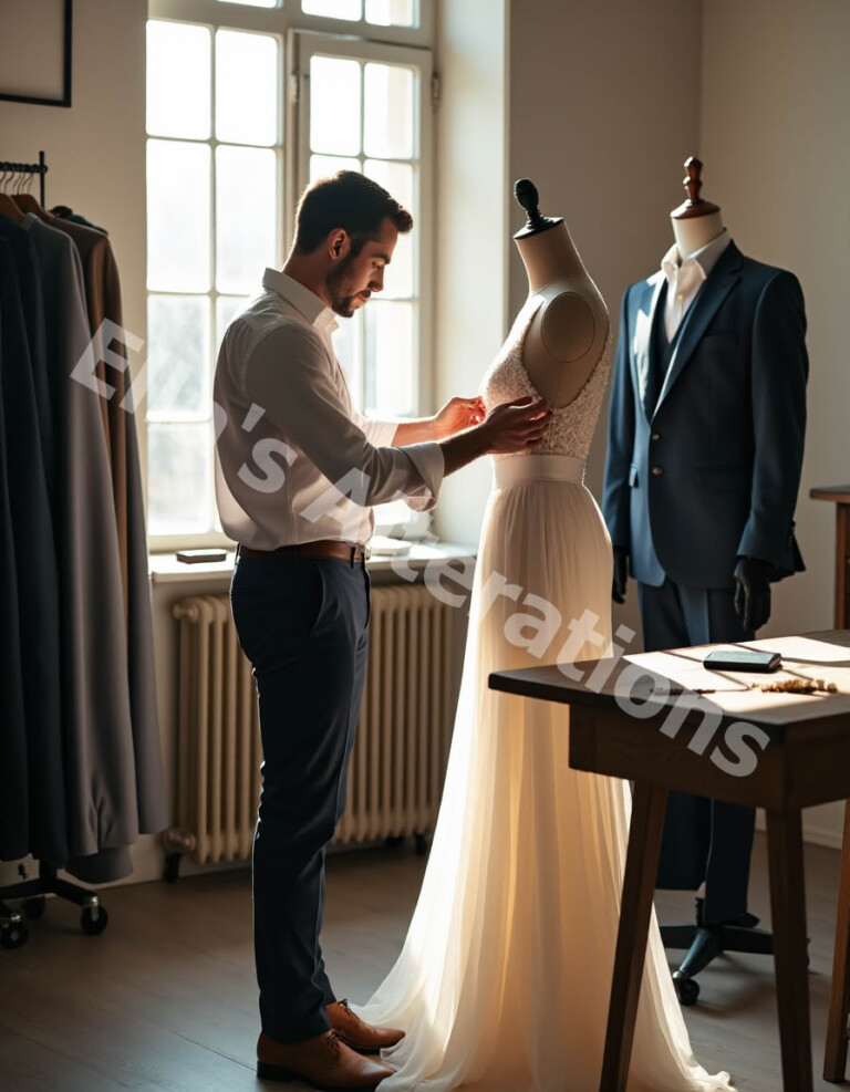 Tailor pressing garment seams