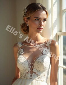 Illusion Neckline Close Up