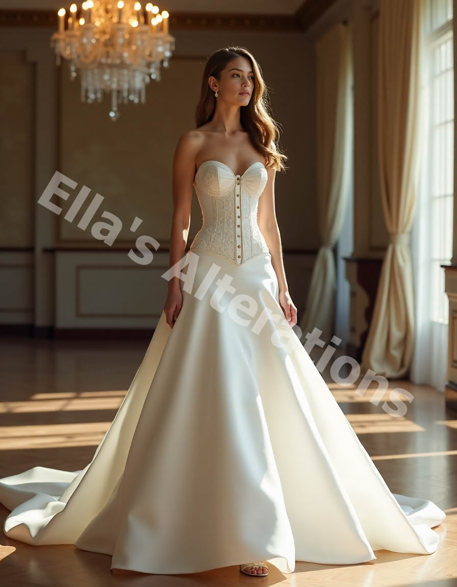 Corset back being tightened