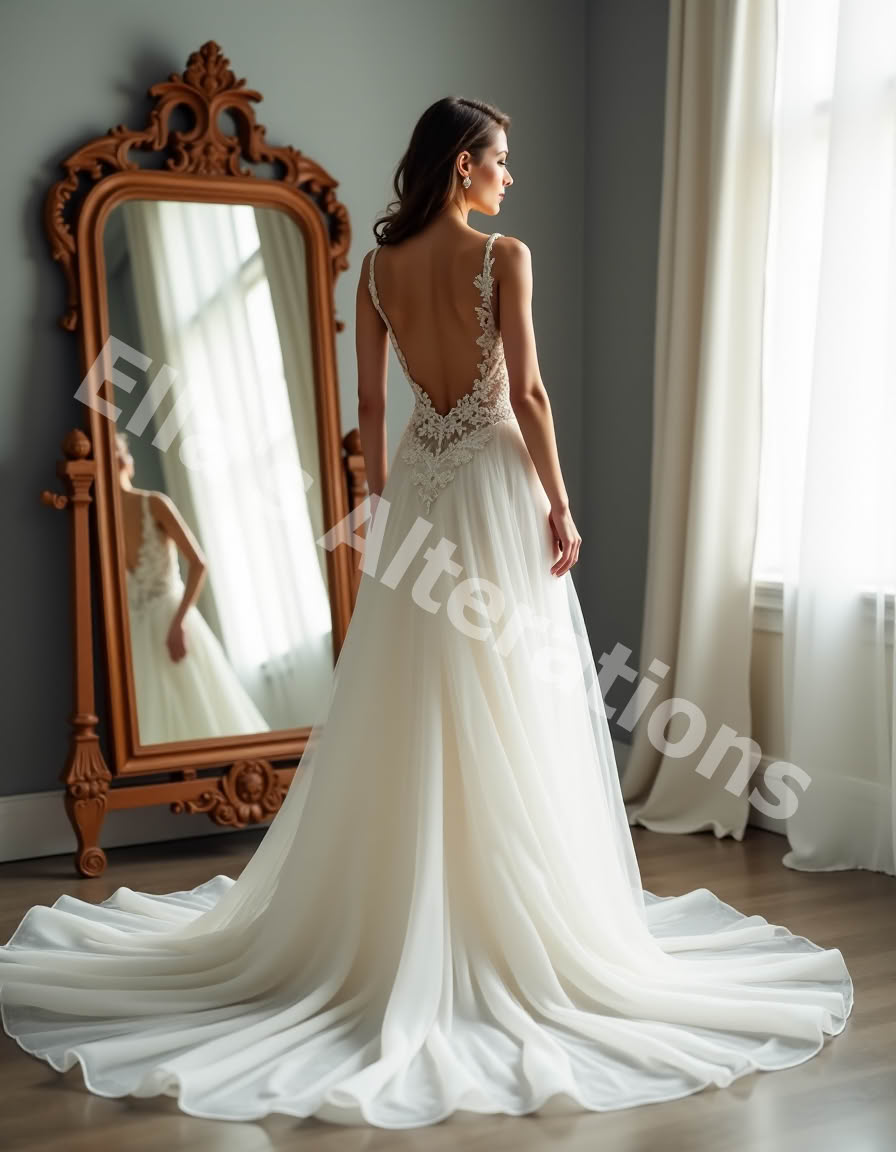 Draping pinned by tailor