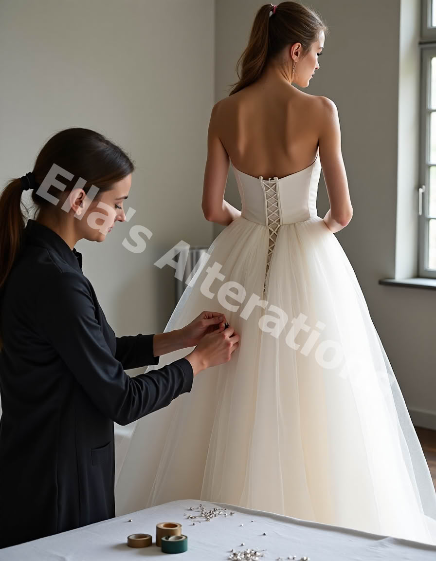 Tailor adjusting dropped waist