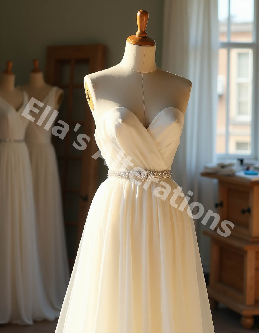 Waistline embellished with lace