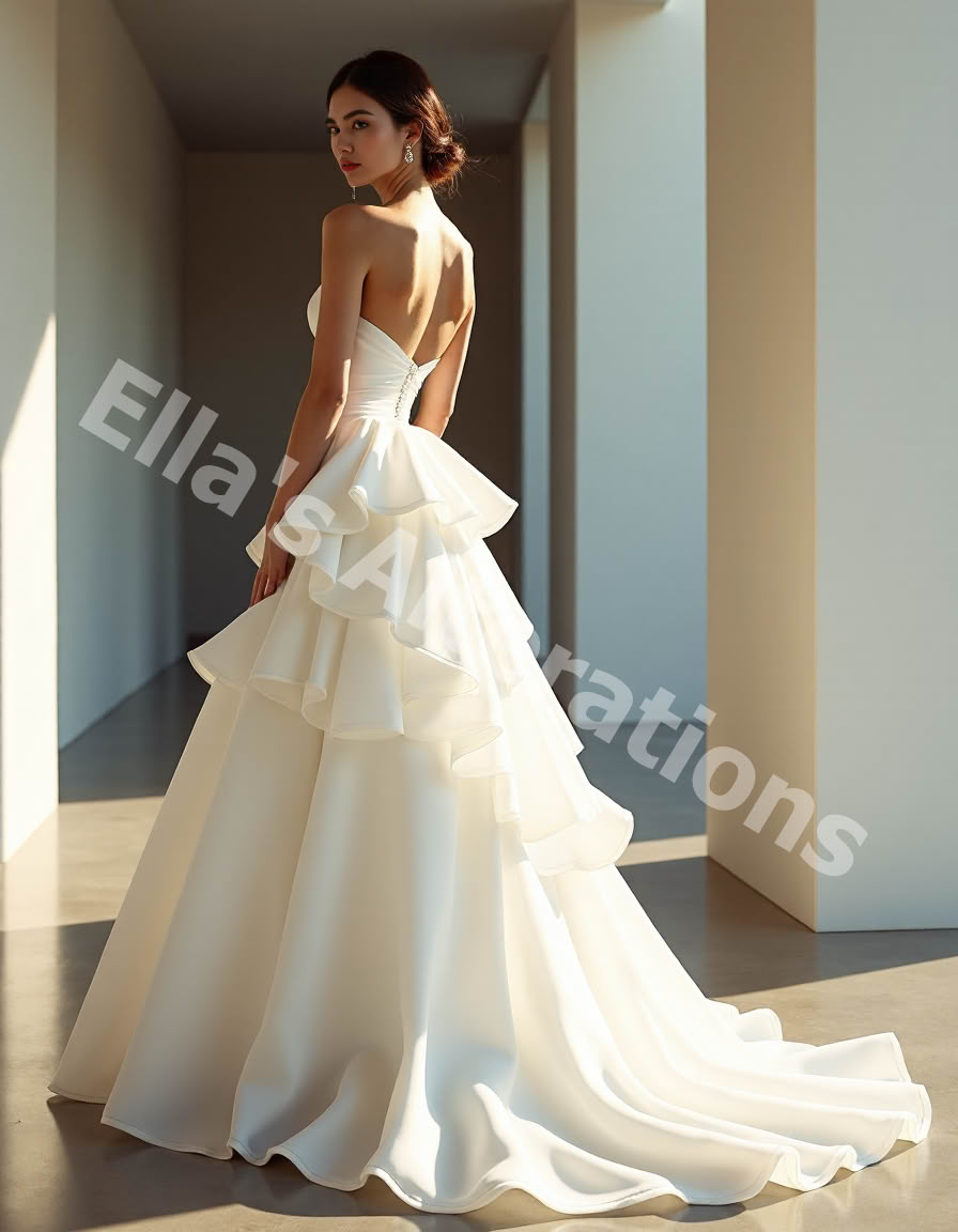 Draped in satin grace