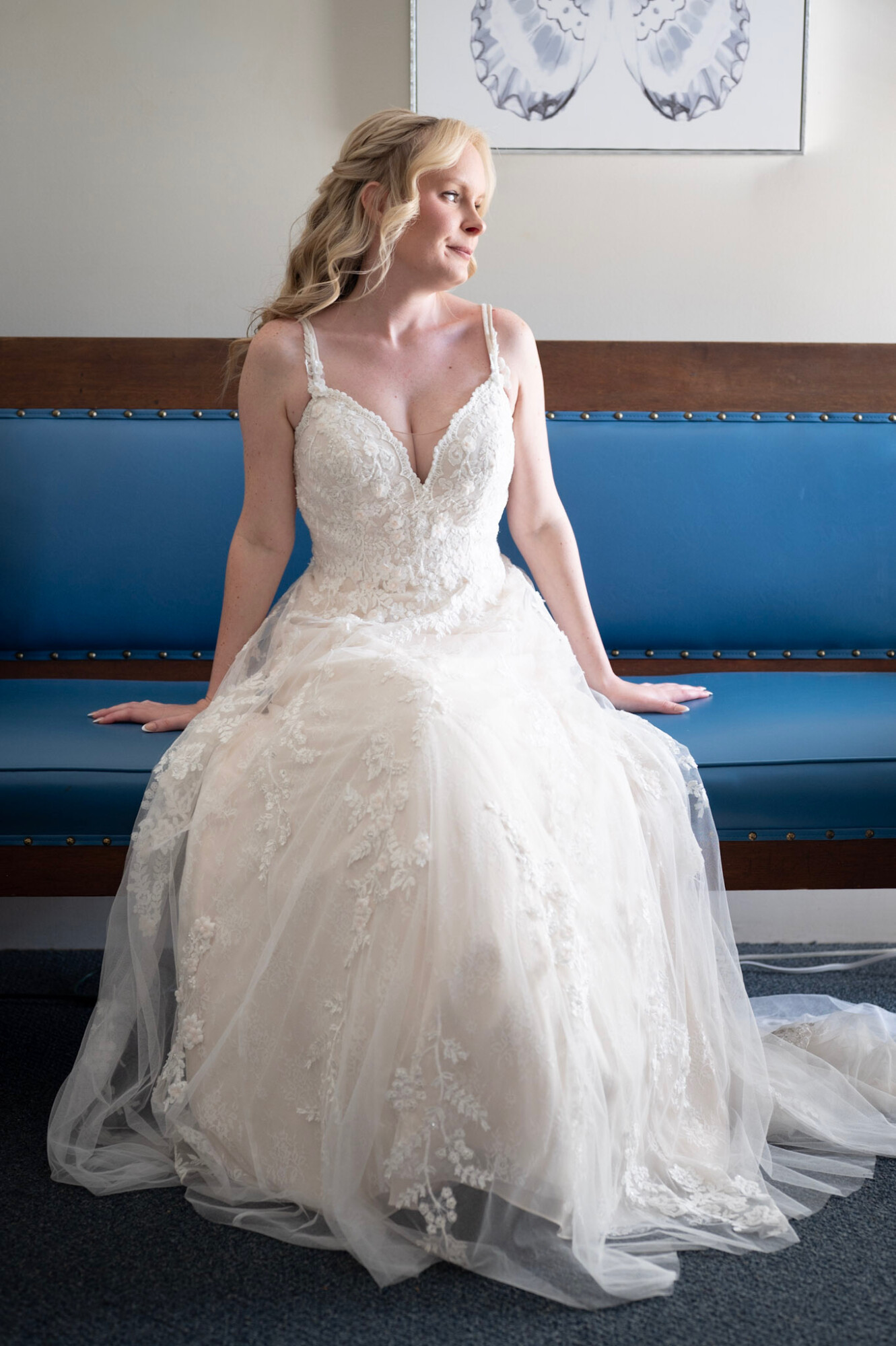 Ciara Florer wearing her wedding dress altered by Ella’s Alterations