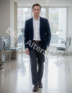 Subtle Half Break Of Office Trousers Settled Over Dress Shoes